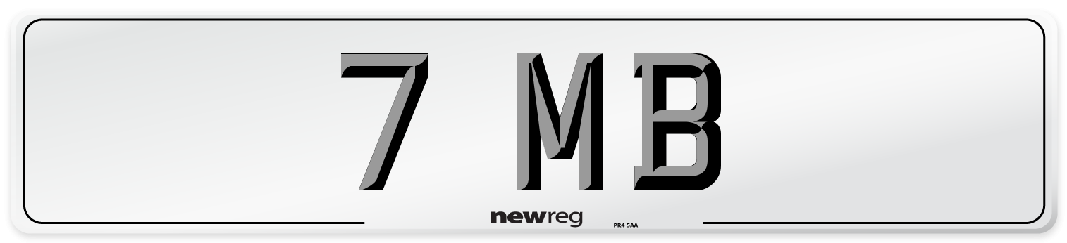 7 MB Number Plate from New Reg